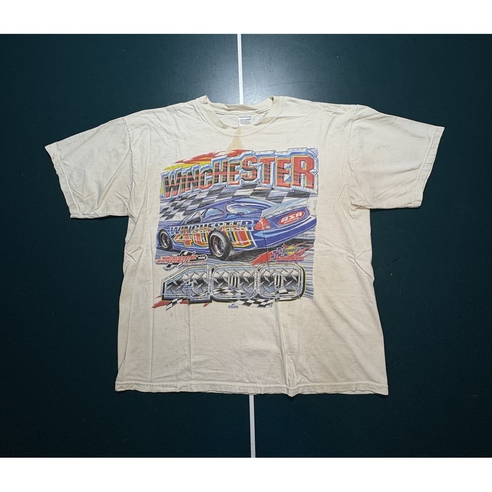 Vintage Winchester 400 Race T Shirt Men's XL White 2002 Double Sided Race Tee‎